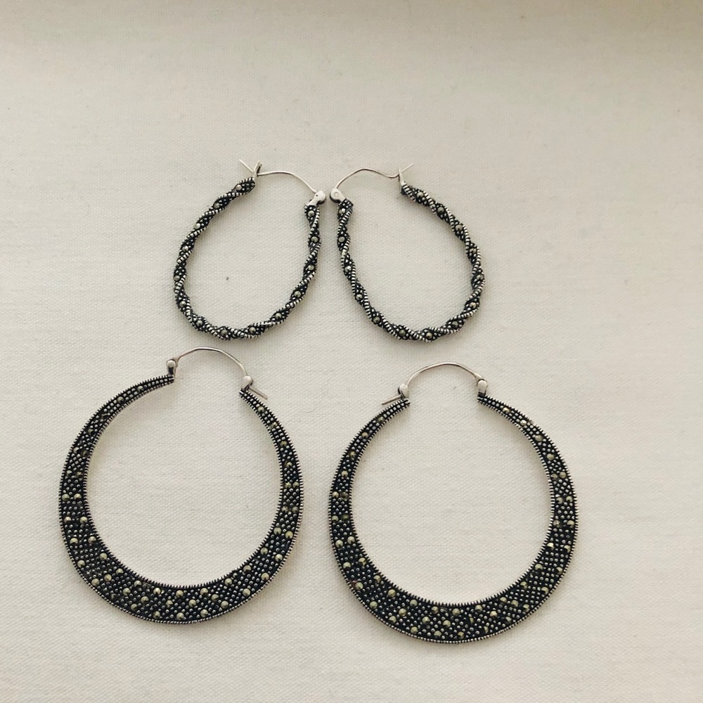 2 / 925 Sterling Silver Hoop Earrings
